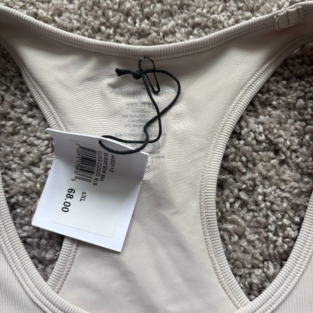 NWT Bandier All Access NYC Rib Front Row Bra Silver Cloud Rib - Picture 2 of 4